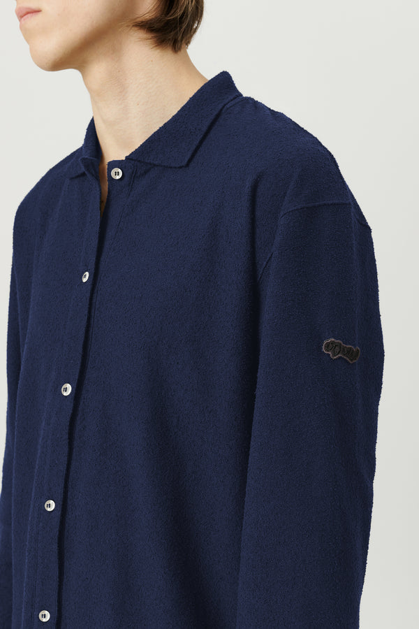 SOULLAND ANDY polo cardigan Top Navy