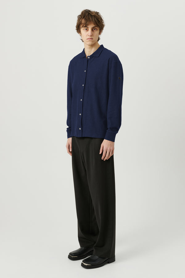 SOULLAND ANDY polo cardigan Top Navy