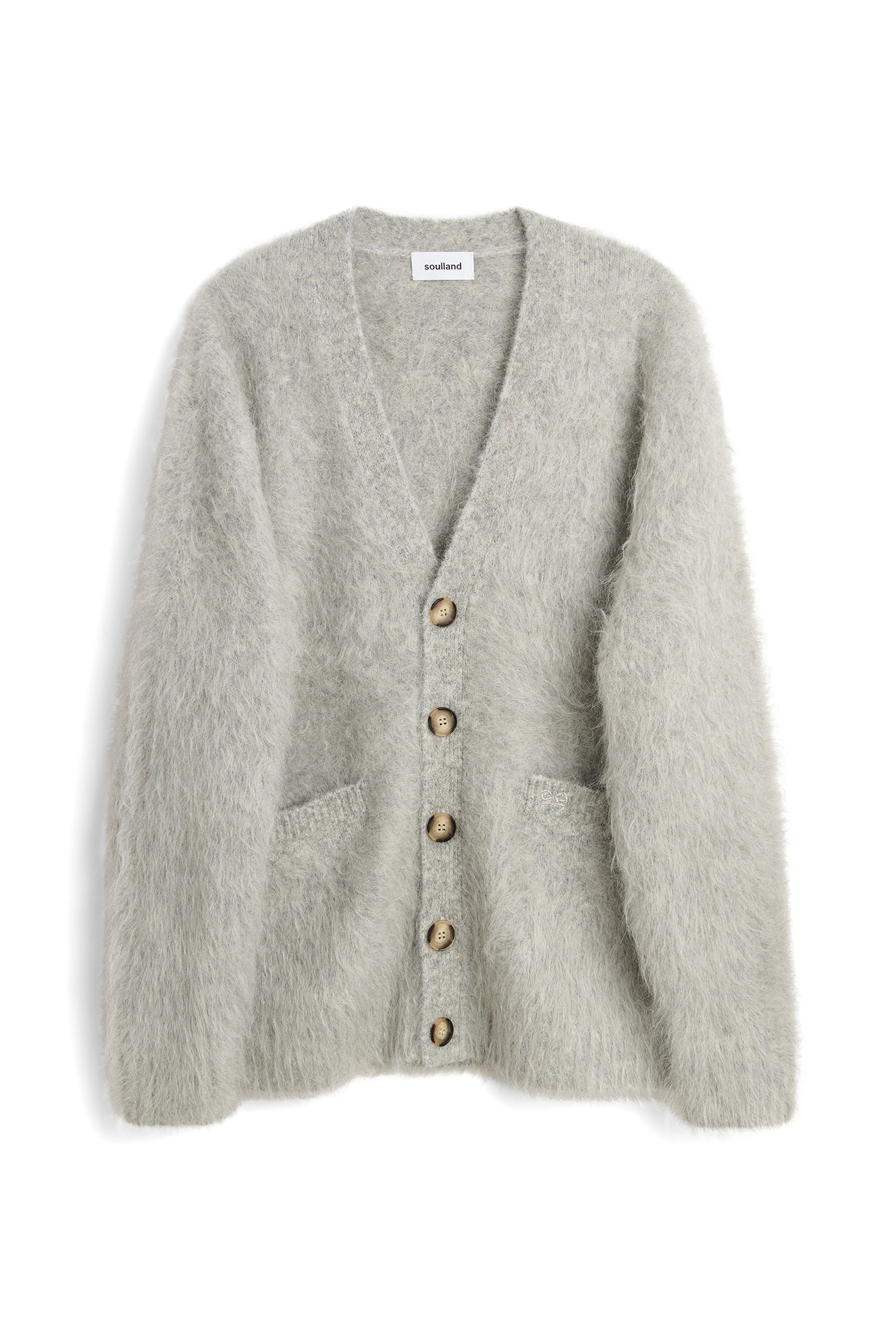 ALPACA MIX BUTTON ニット　グレー BOB alpaca mix cardigan – Soulland