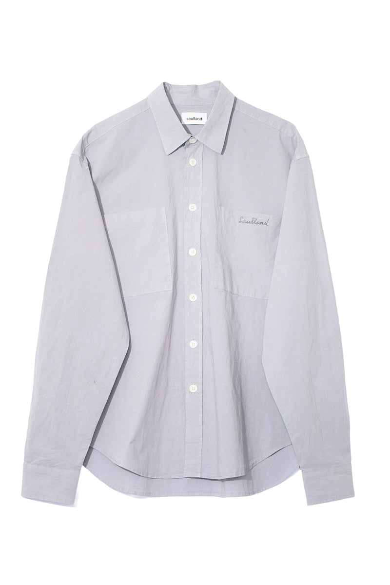 SOULLAND ALBERT garment dye shirt Shirt Grey