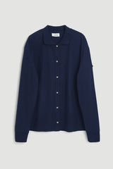 SOULLAND ANDY polo cardigan Top Navy