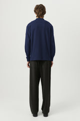 SOULLAND ANDY polo cardigan Top Navy