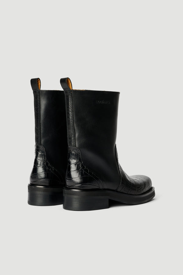 SOULLAND ARIZONA croco boots Footwear Black
