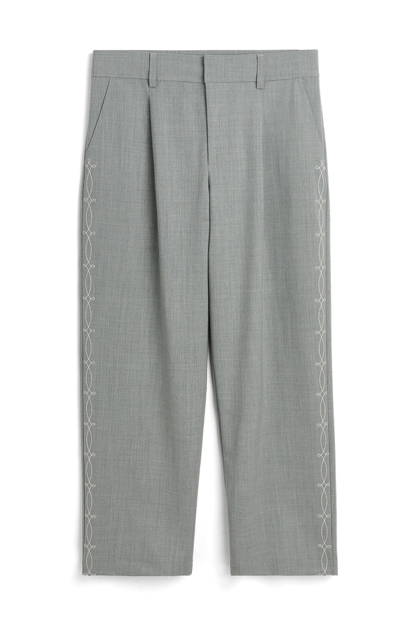 SOULLAND Aidan Embroided Pants Pants Grey emroidered