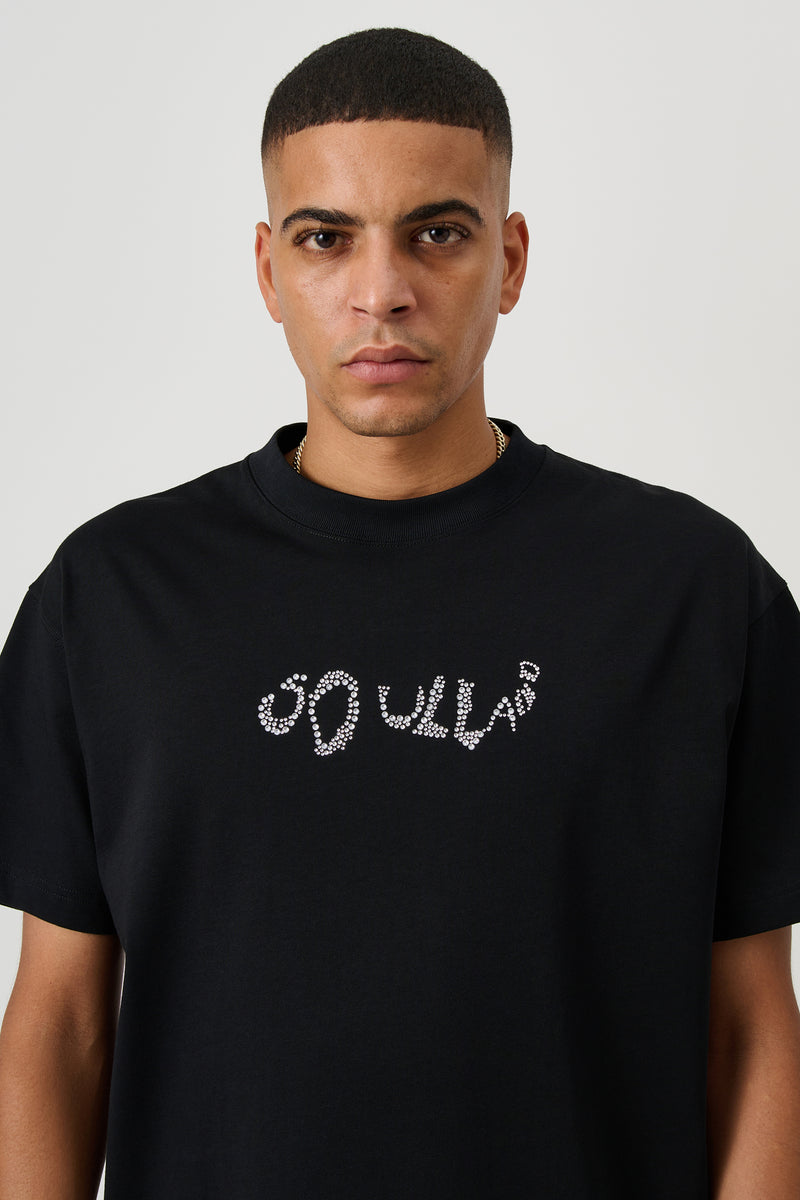 SOULLAND BALDER rhinestone T-shirt T-shirt Black