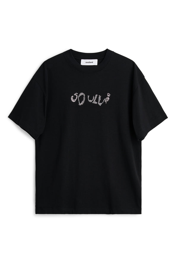 SOULLAND BALDER rhinestone T-shirt T-shirt Black