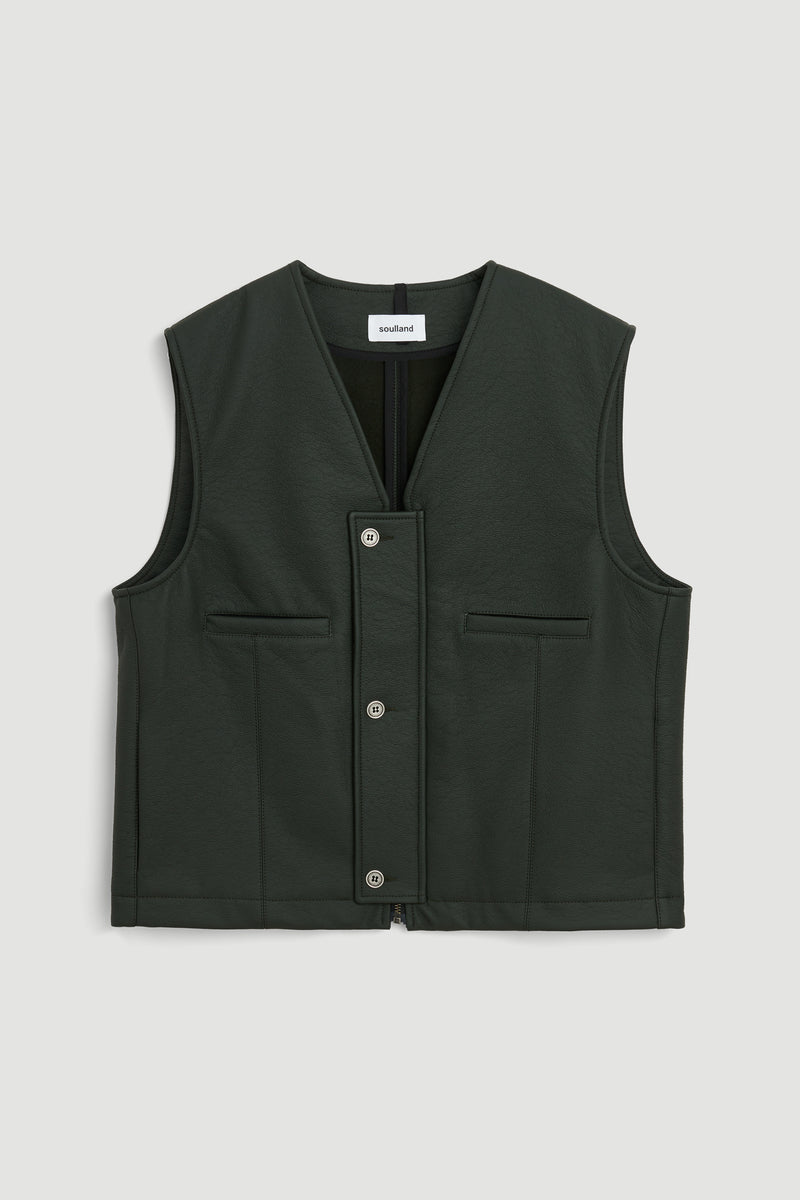 SOULLAND Ben Vest Jacket/coat/vest Dark green