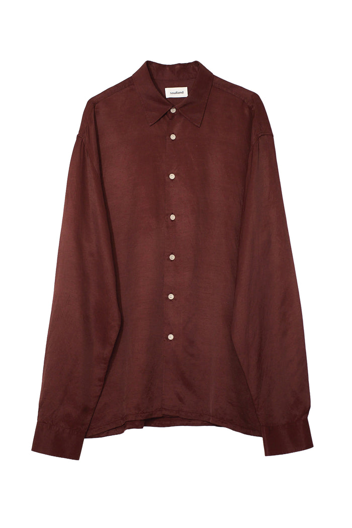SOULLAND CARL viscose linen mix shirt Shirt Wine