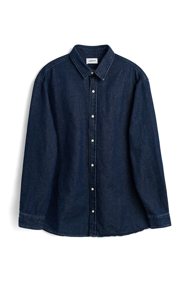 SOULLAND DAMON blue denim Shirt Blue