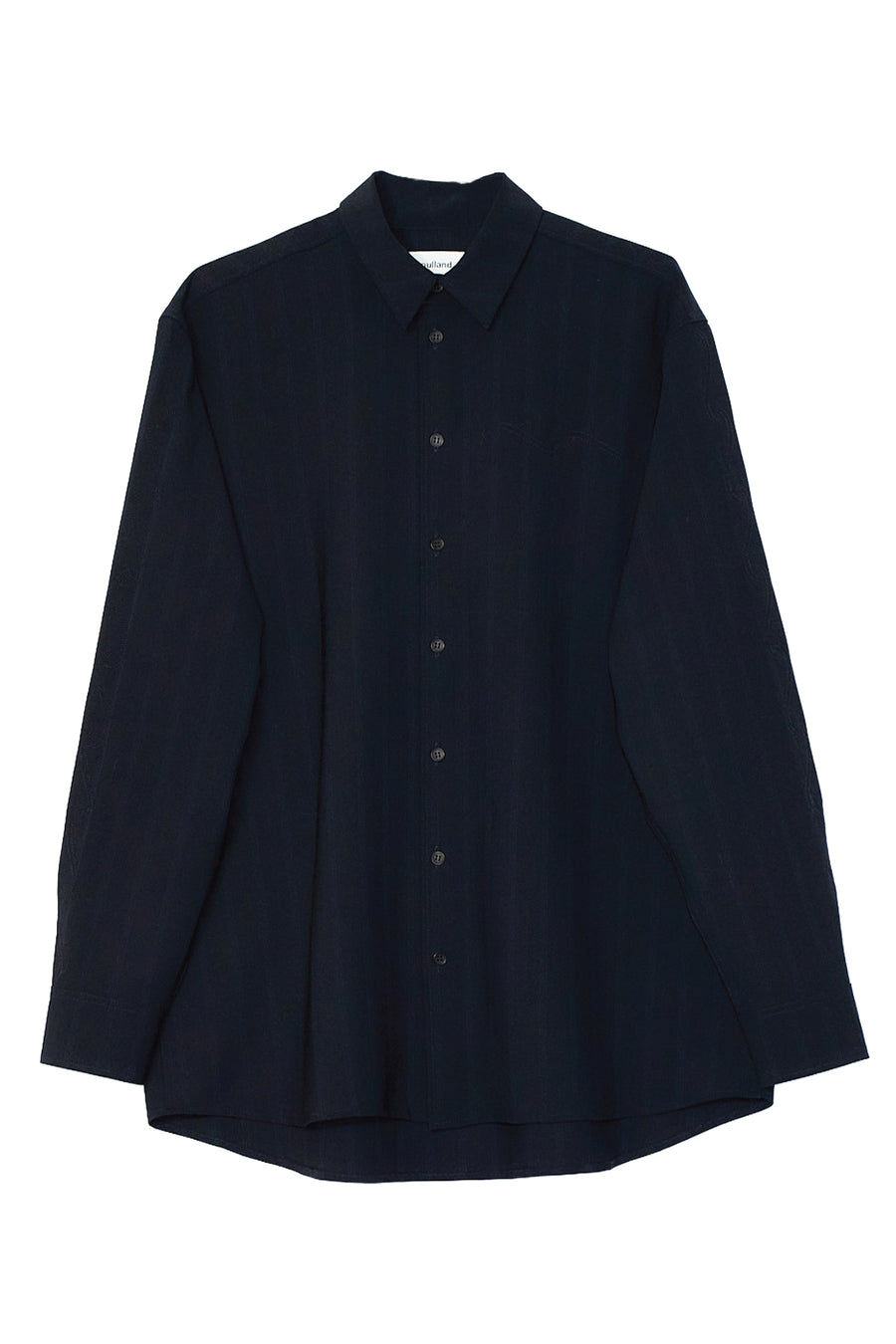 SOULLAND DAMON blue stripe wool embroidered shirt Shirt Blue multi