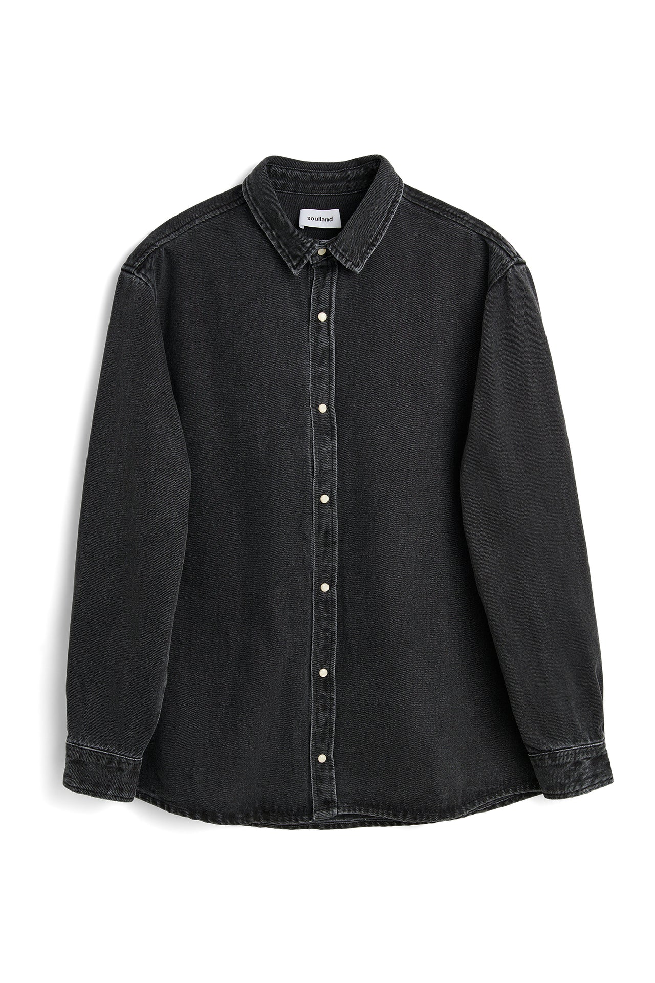 SOULLAND DAMON grey denim Shirt Grey