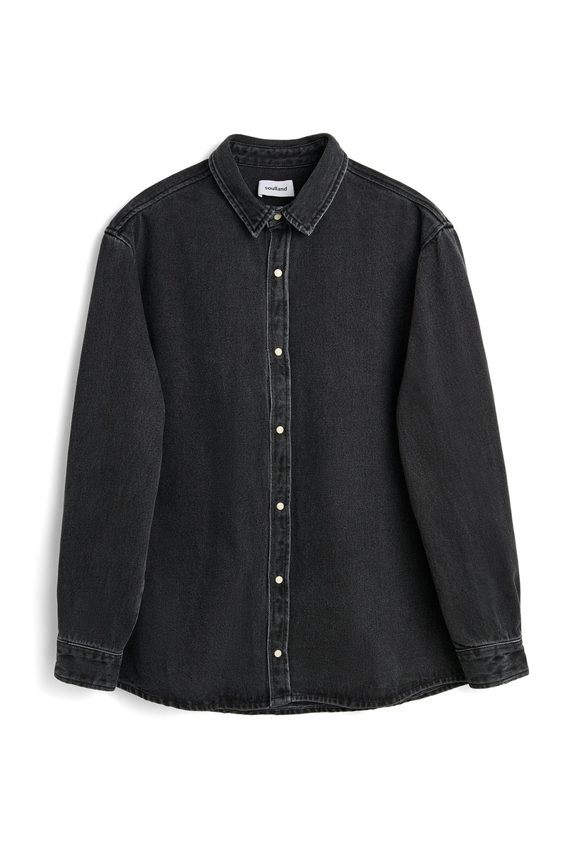 SOULLAND DAMON grey denim Shirt Grey