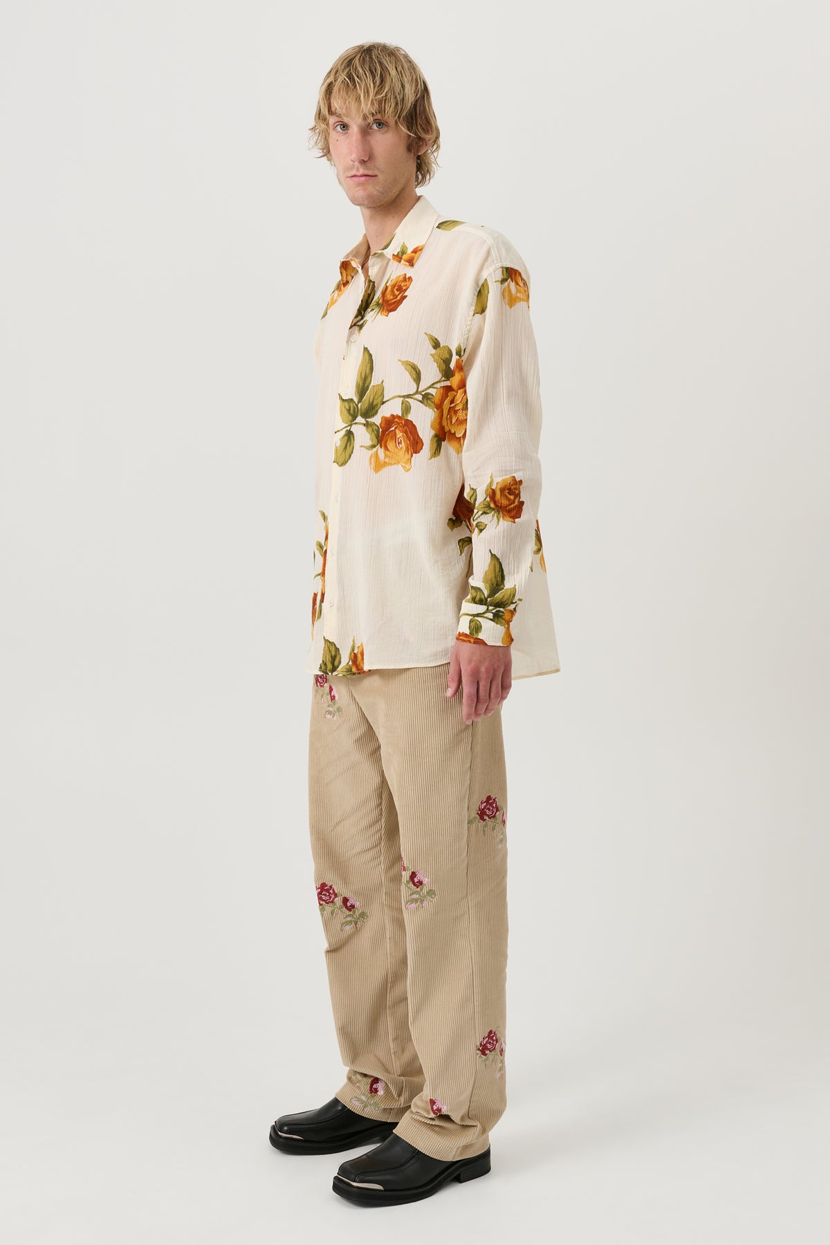 SOULLAND DAMON shirt Shirt Off White AOP