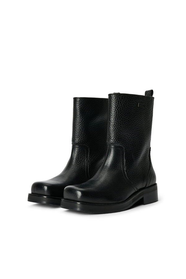 SOULLAND DELAWARE structure leather boots Footwear Black