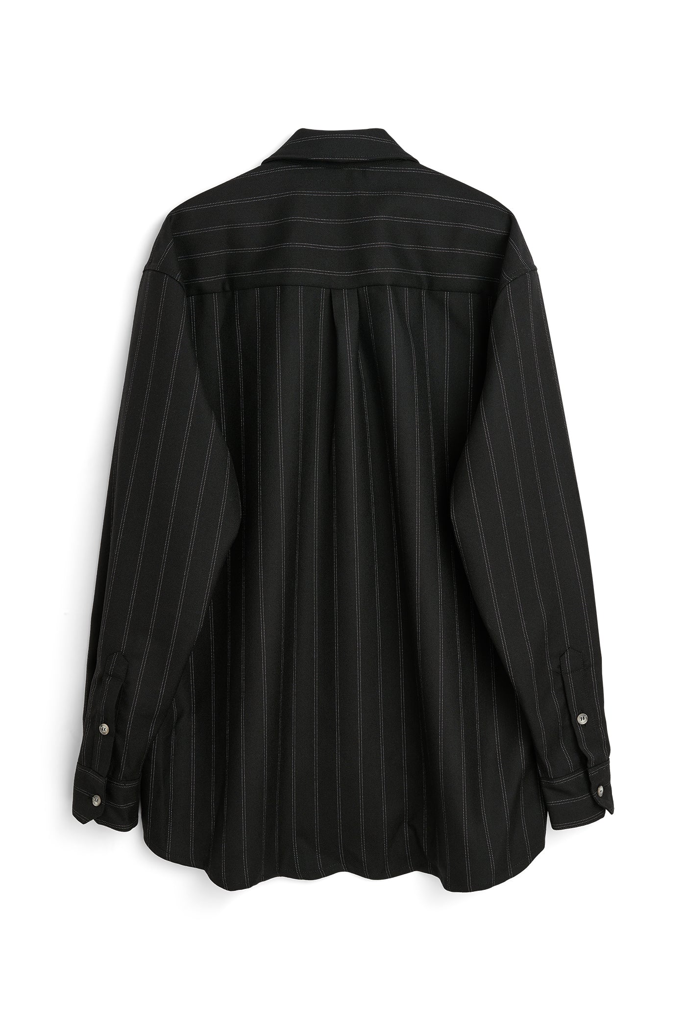 CaleカルSTRIPE SHIRT JACKET Mecca -Placed City Print White Sateen Shirt Jacket