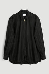 SOULLAND DERRY zip front shirt jacket Jacket/coat/vest Black