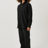 SOULLAND DERRY zip front shirt jacket Jacket/coat/vest Black