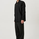 SOULLAND DERRY zip front shirt jacket Jacket/coat/vest Black
