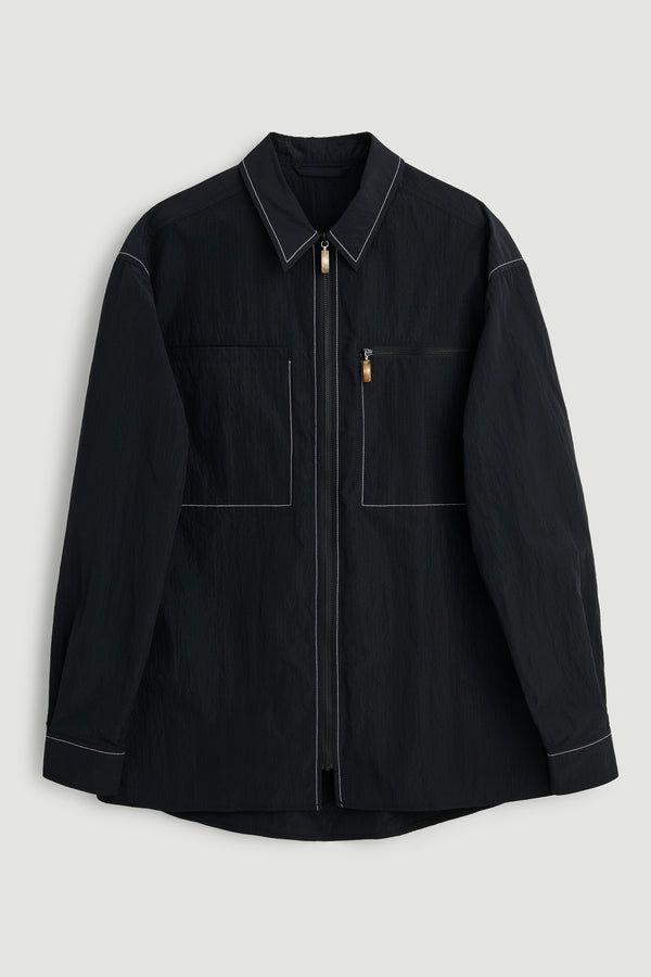 SOULLAND DERRY zip front shirt jacket Jacket/coat/vest Black