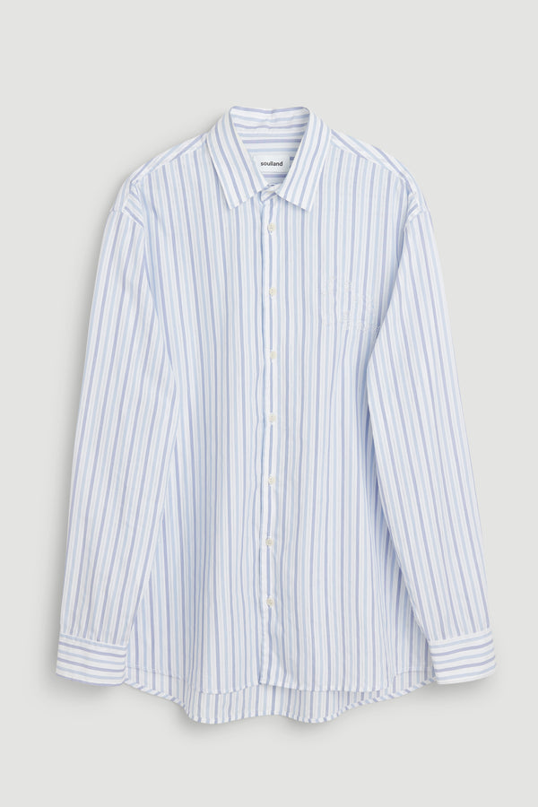 SOULLAND Damon Shirt Shirt White /Blue
