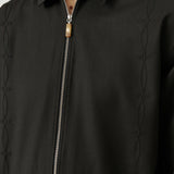 SOULLAND DERRY zip front overshirt Shirt Brown emroidered