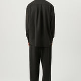 SOULLAND DERRY zip front overshirt Shirt Brown emroidered
