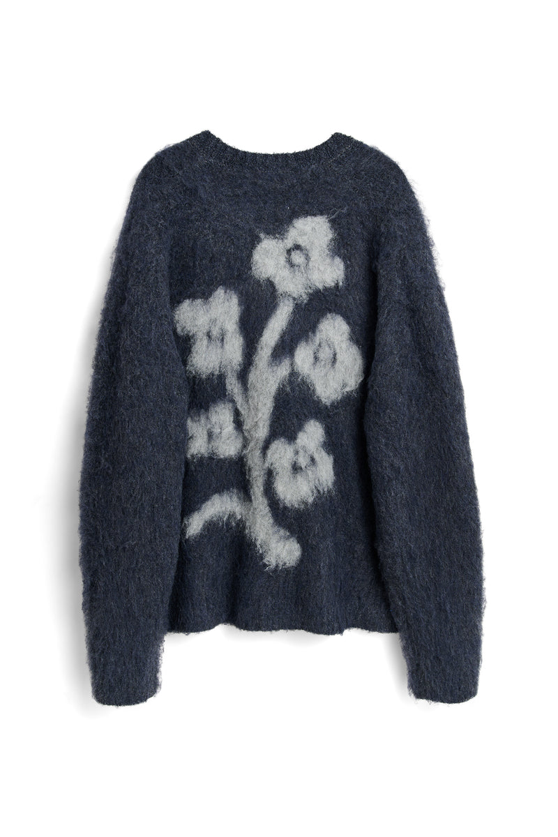 FRANK crewneck brushed boucle sweater — alternate view