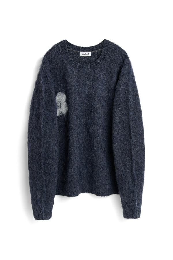 SOULLAND FRANK crewneck brushed boucle sweater Knitwear Black