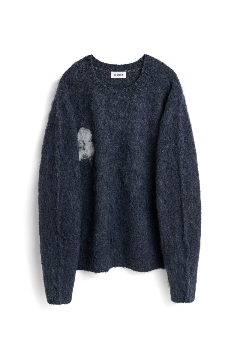 SOULLAND FRANK crewneck brushed boucle sweater Knitwear Black