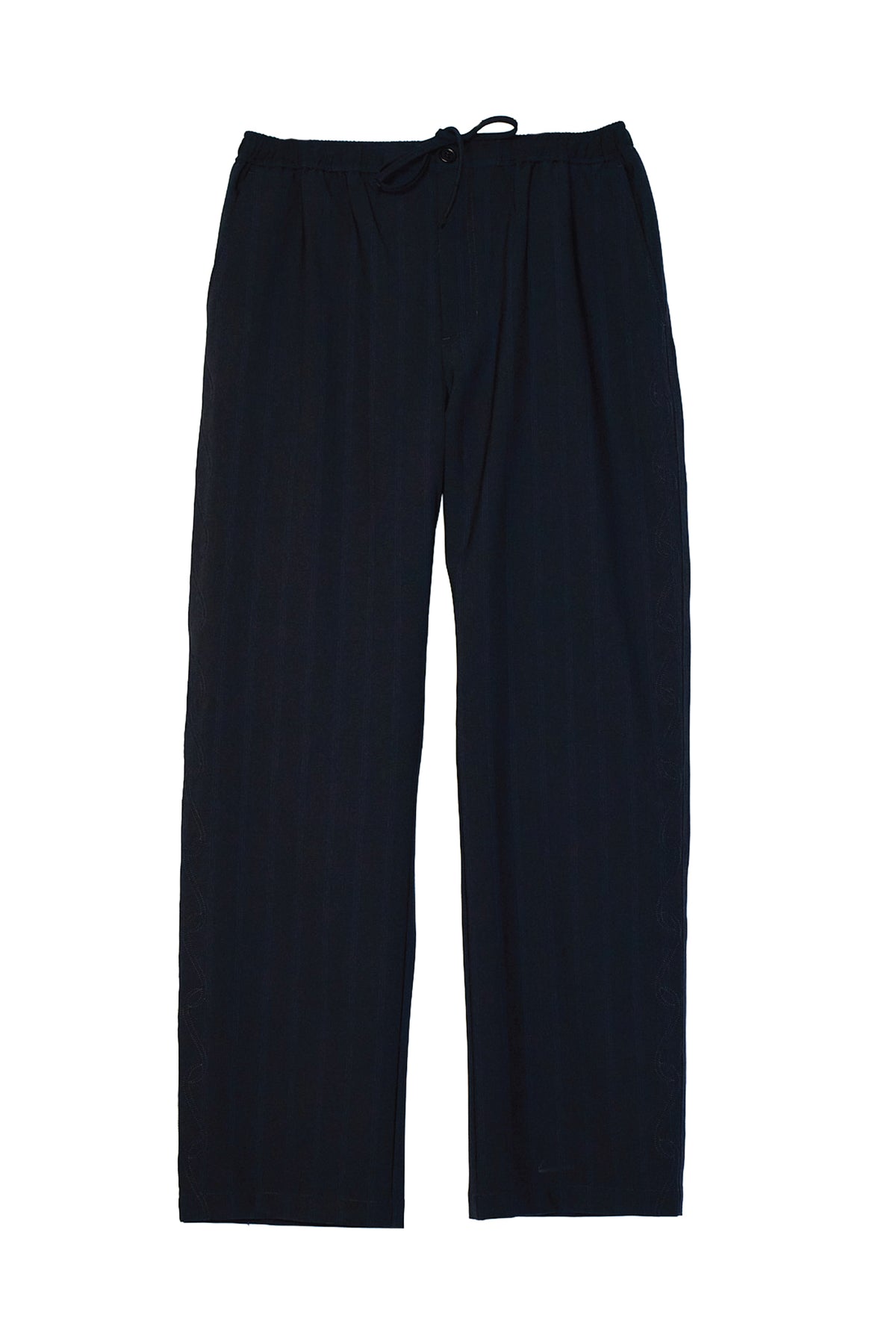 SOULLAND HAMMONS stripe wool embroidered pants Pants Blue