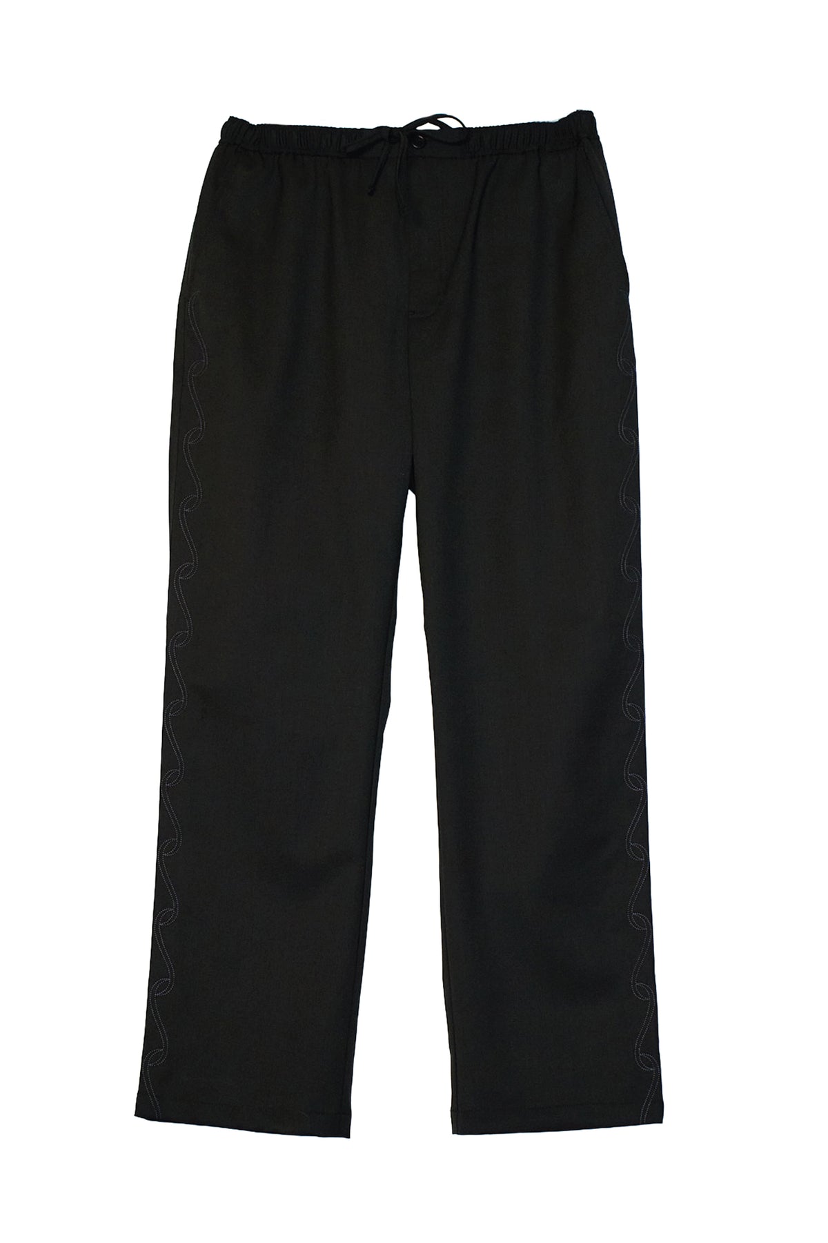 SOULLAND HAMMONS wool embroidered pant Pants Black