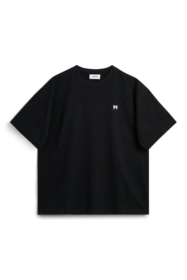SOULLAND KAI embroidered bow T-shirt Black