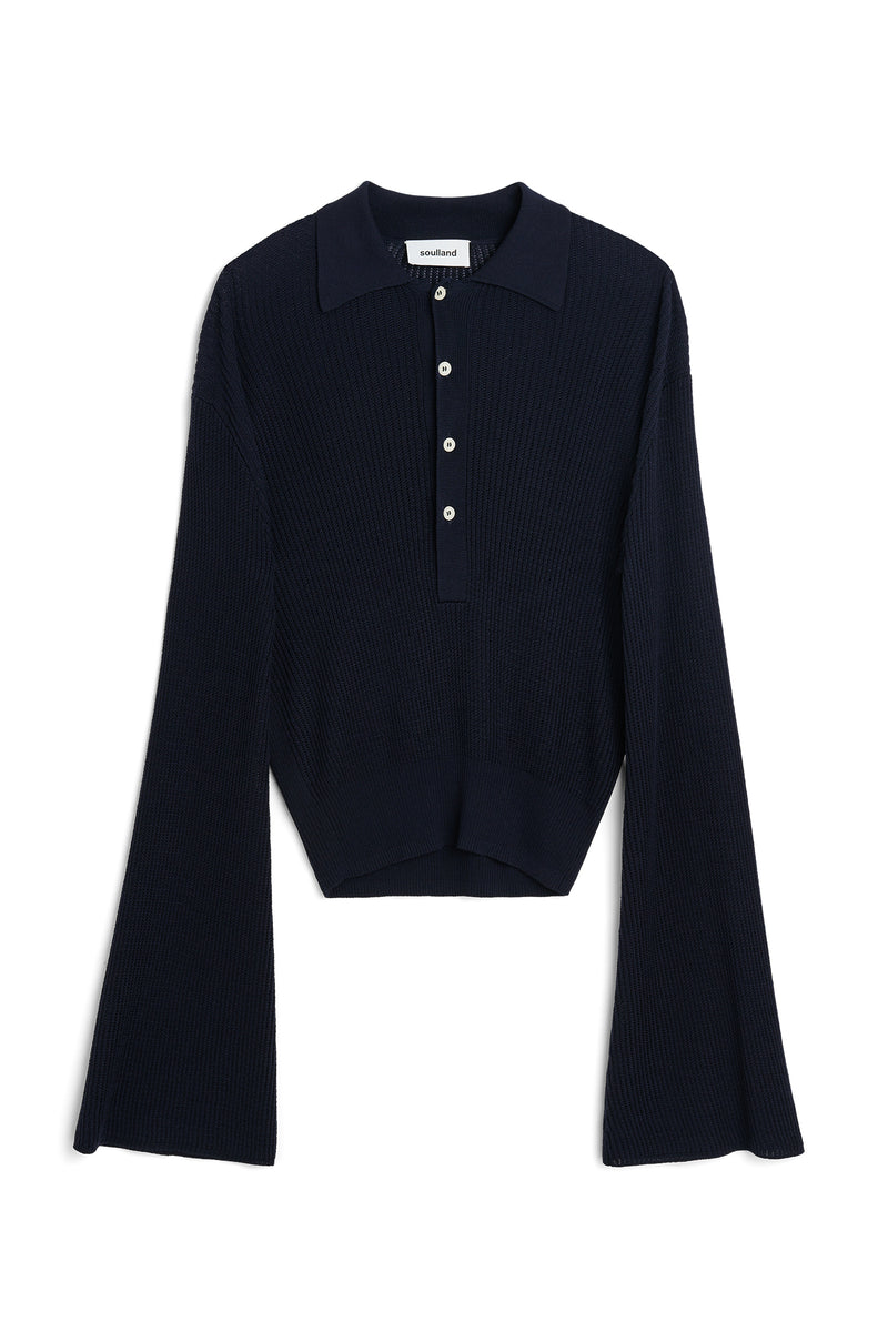 SOULLAND KIKI polo jumper Knitwear Navy