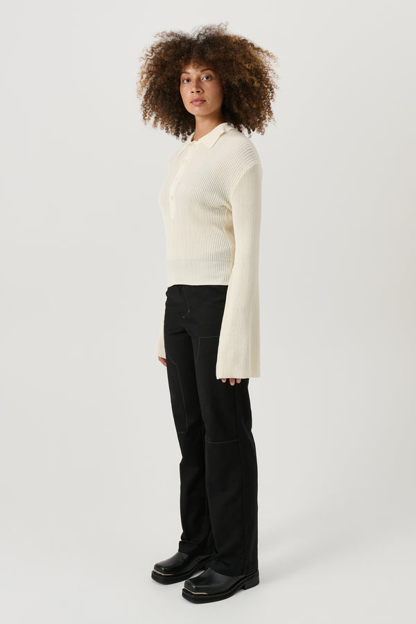 SOULLAND KIKI polo jumper Knitwear Off White