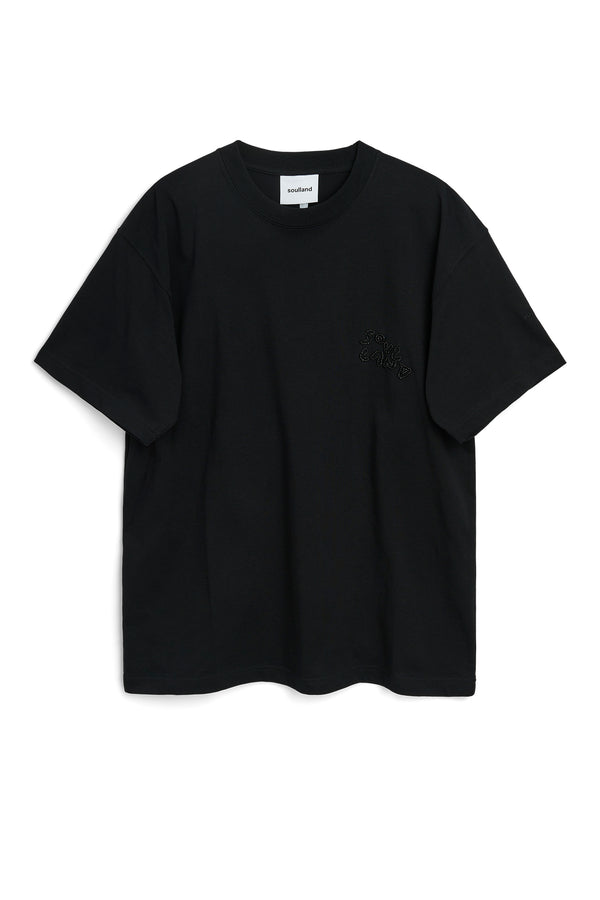 SOULLAND Kai Beaded Logo T-shirt T-shirt Black