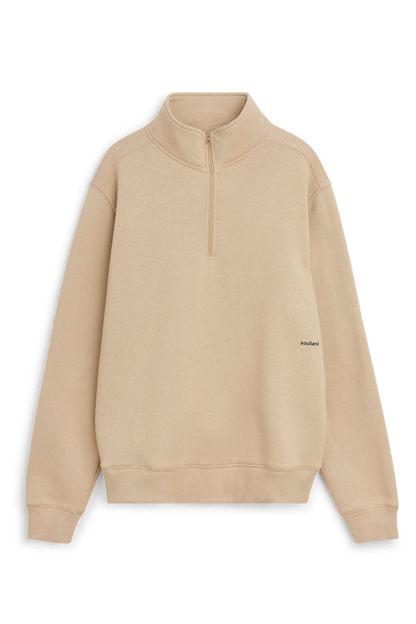 SOULLAND Ken Half Zip Sweatshirt Sweatshirt/hoodie Beige