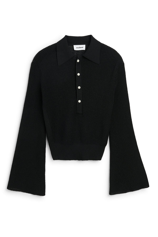 SOULLAND Kiki Polo Jumper Knitwear Black