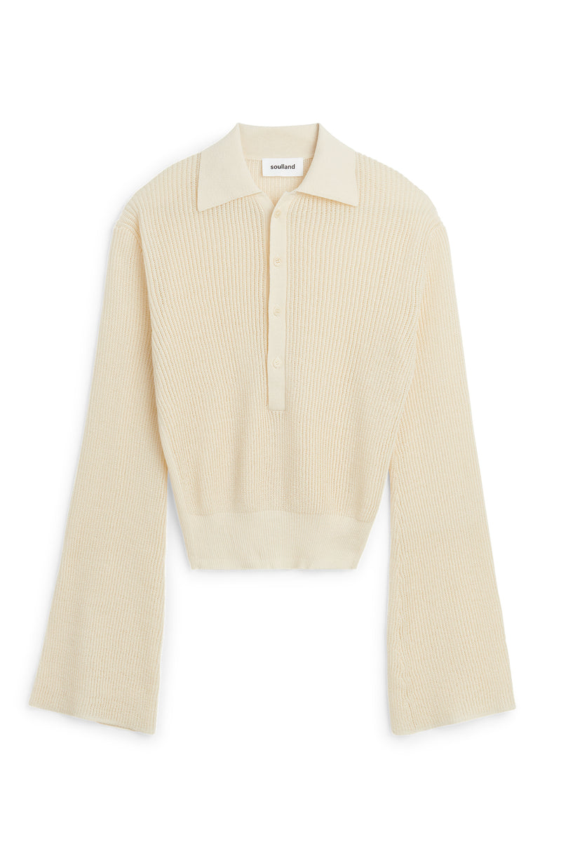 SOULLAND Kiki Polo Jumper Knitwear Off White