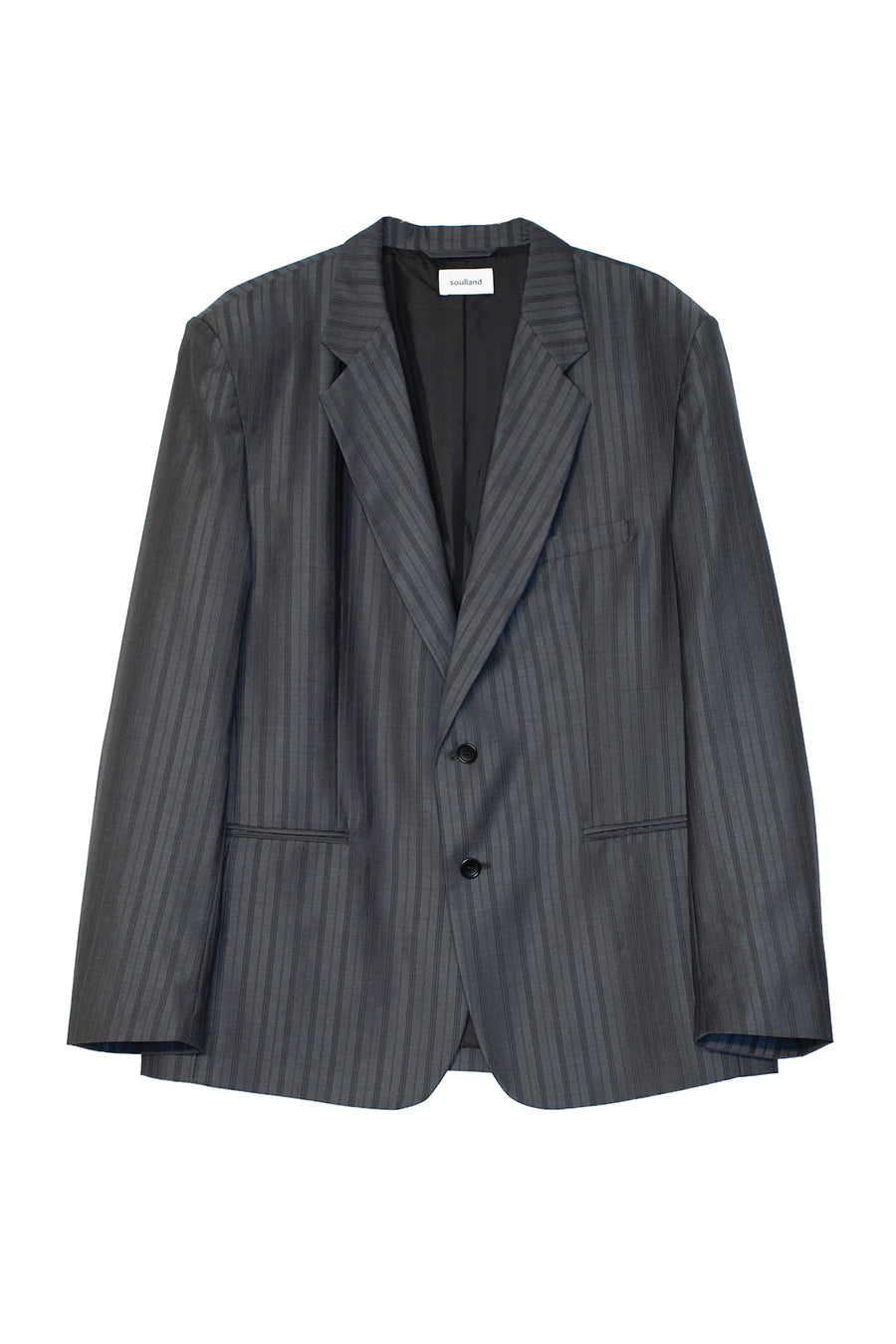 SOULLAND LUCA grey stripe blazer Suit jacket Grey