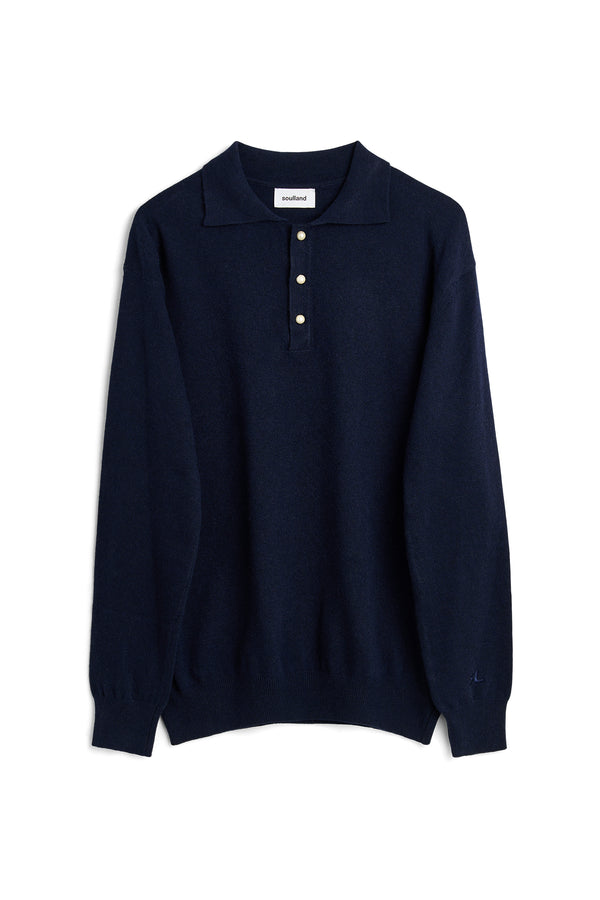 SOULLAND MARCEL polo jumper Knitwear Navy
