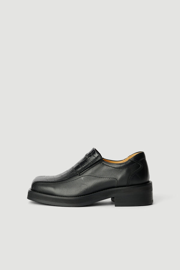 SOULLAND MIDORI croco loafers Footwear Black