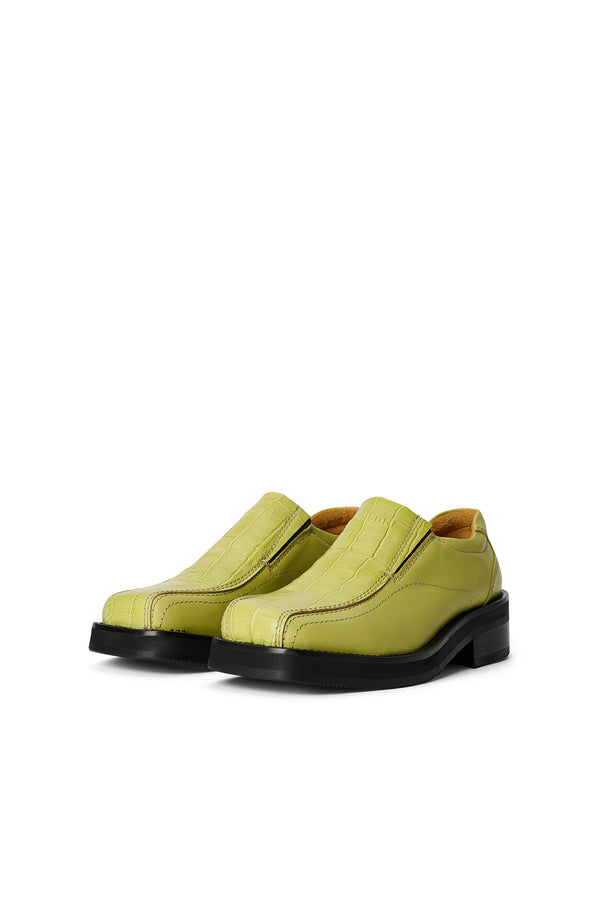 SOULLAND MIDORI women's croco loafers Footwear Green