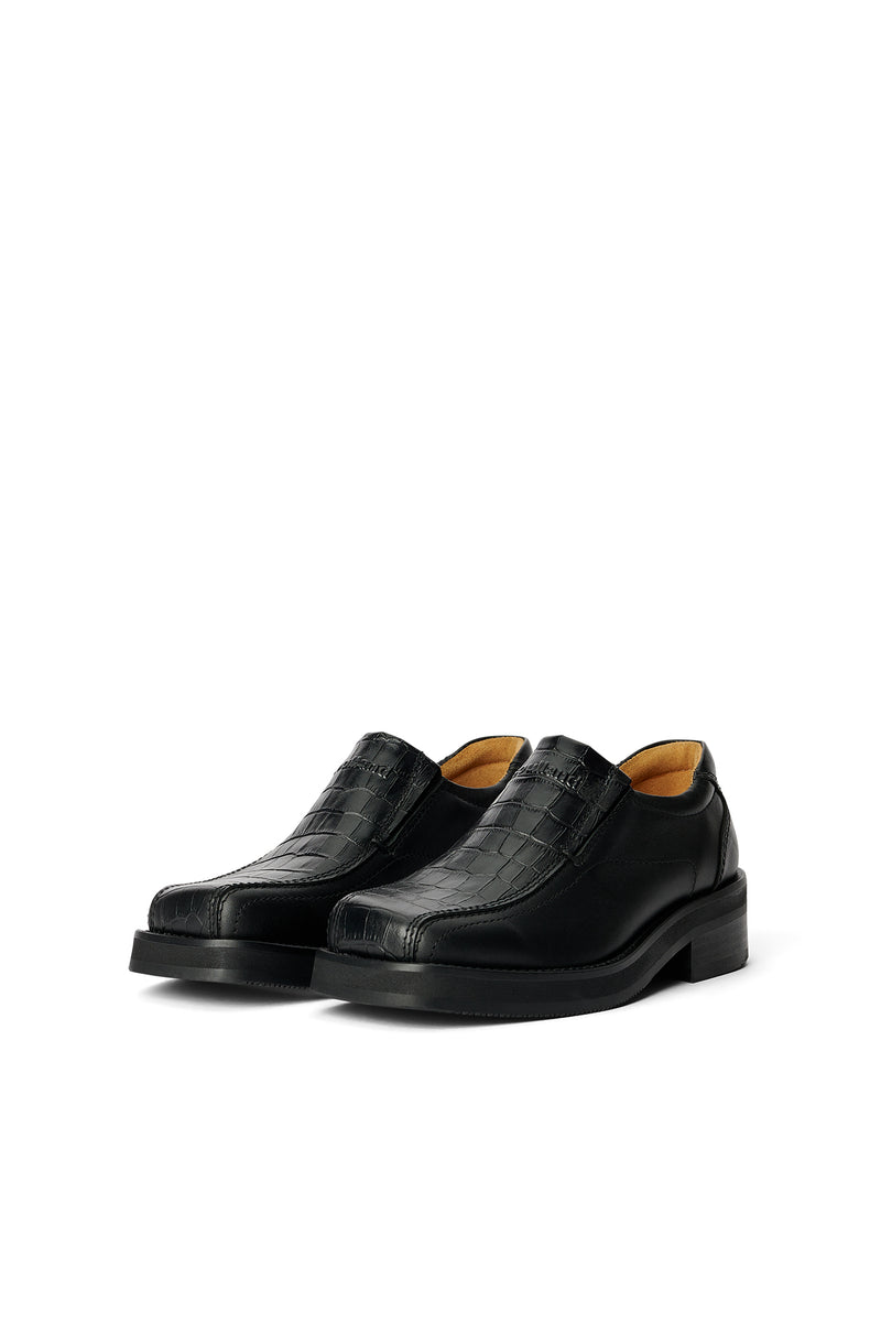 SOULLAND MOOG men's croco loafers Footwear Black