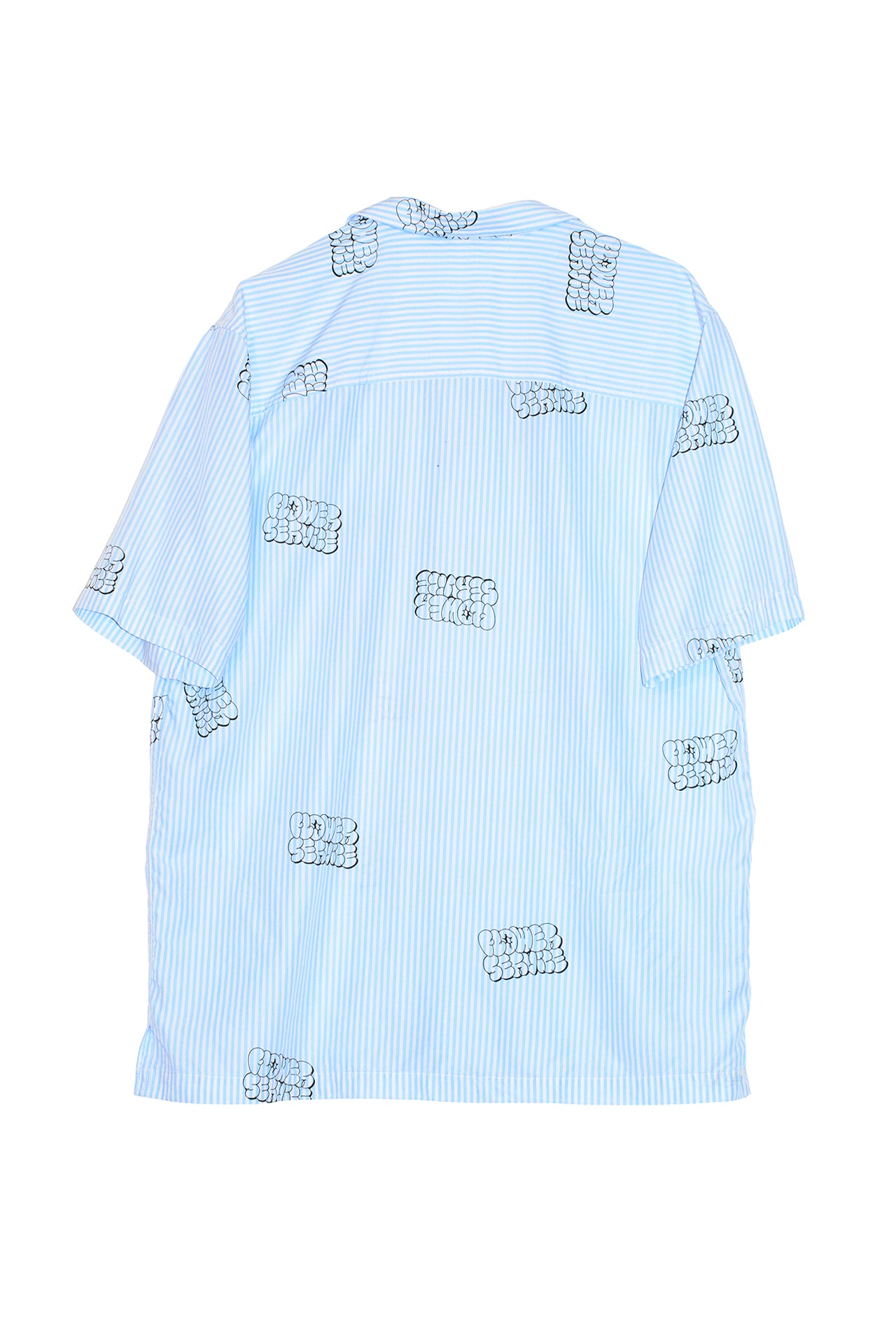 SOULLAND ORSON graffiti stripe Shirt Blue/ white stripe