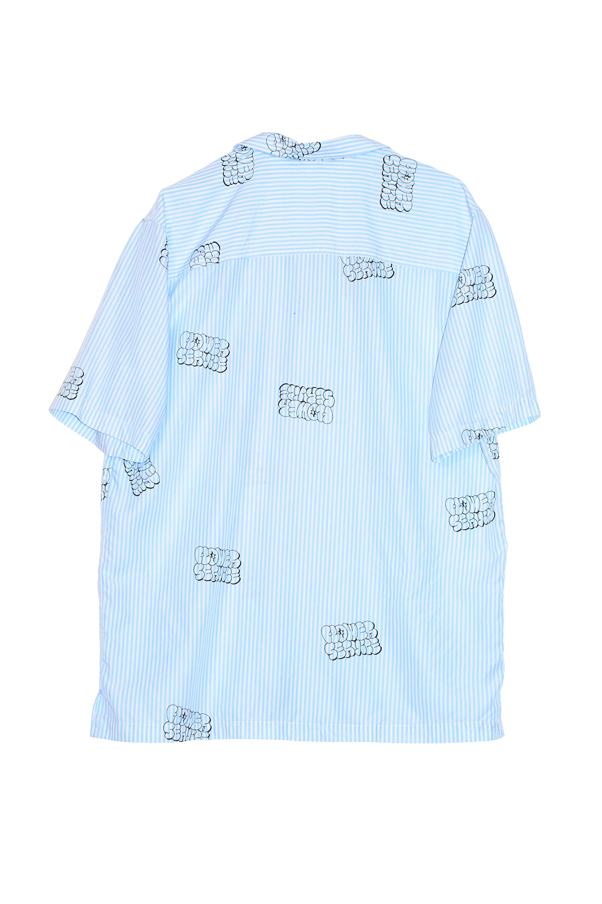 SOULLAND ORSON graffiti stripe Shirt Blue/ white stripe