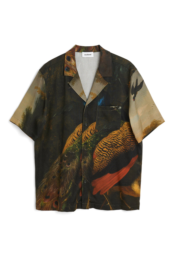 SOULLAND ORSON shirt Shirt Brown AOP