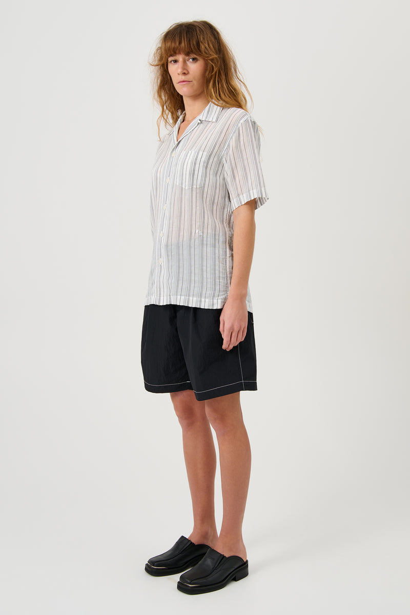 SOULLAND ORSON shirt Shirt Black pinstripe