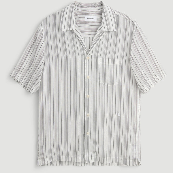 SOULLAND ORSON shirt Shirt Black pinstripe