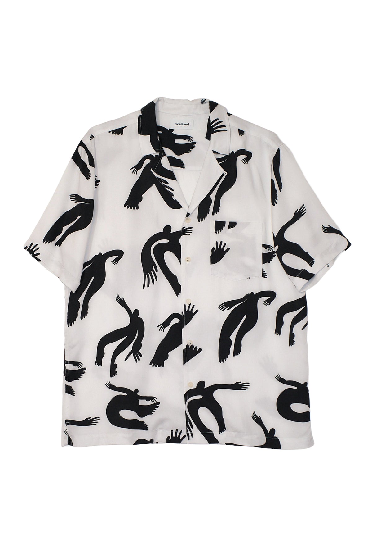 SOULLAND ORSON silhouette aop s/s shirt Shirt White AOP
