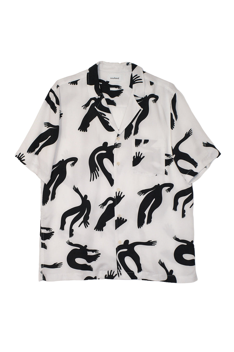 SOULLAND ORSON silhouette aop s/s shirt Shirt White AOP